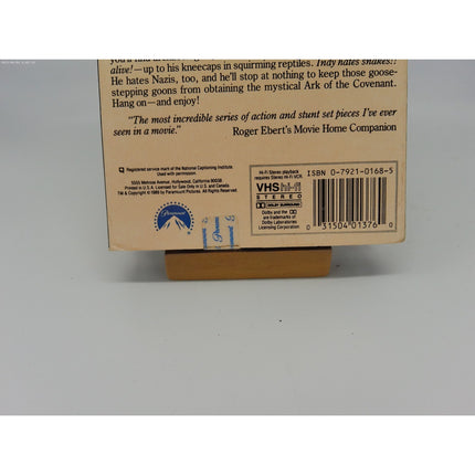 Raiders of the Lost Ark (VHS, 1989) Sticker sealed Paramount shrink wrap gone