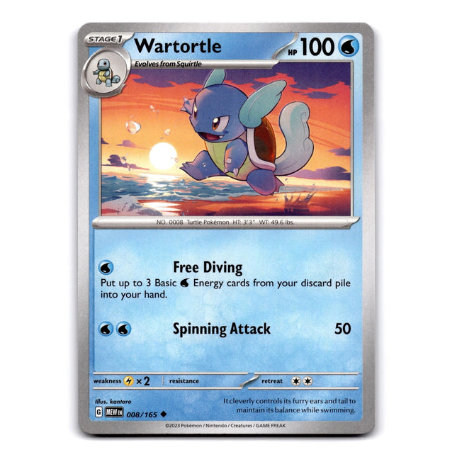 Wartortle - Uncommon SV: Scarlet & Violet 151 008/165 NM