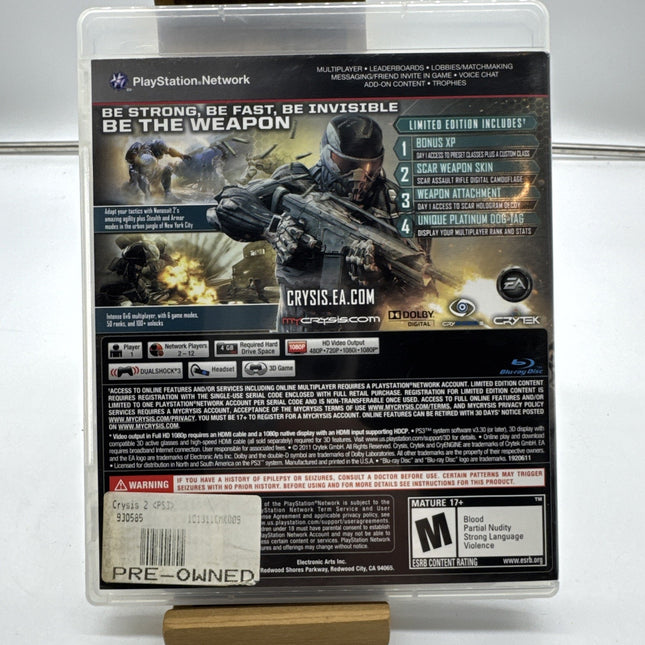 Crysis 2: Limited Edition (PlayStation 3, 2011) PS3