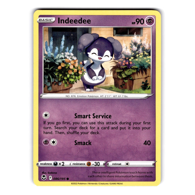 Indeedee Common SWSH12: Silver Tempest 086/195 NM