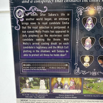 Re:Zero Prophecy of the Throne Day One Edition - Nintendo Switch - New Sealed