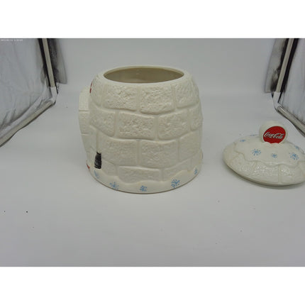 Coca Cola Cookie Jar Igloo Polar Bears Ceramic 2005 great Serve ice cold polar