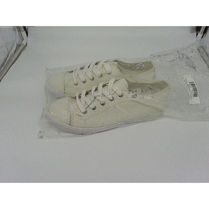 New Unisex Tennis Shoes Casual Low Sneaker White Canvas Lace Up Sz 10w/8m