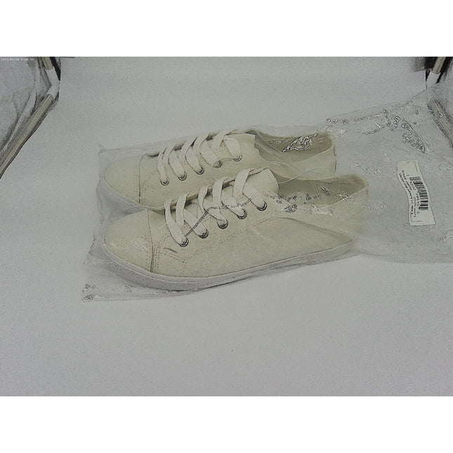 New Unisex Tennis Shoes Casual Low Sneaker White Canvas Lace Up Sz 10w/8m