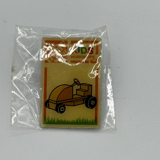 Vintage lawn mower Collectible Pin from Home Depot Kids Workshop