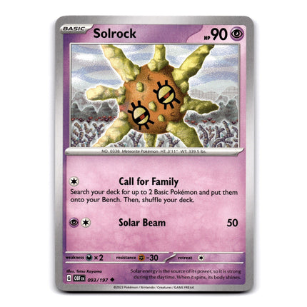 Solrock Uncommon SV03: Obsidian Flames 093/197 NM