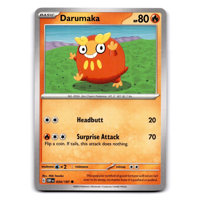 Darumaka Common SV03: Obsidian Flames 034/197 NM