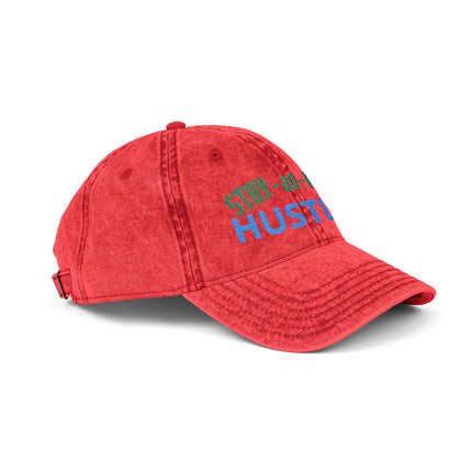 Stay-at-Home Hustler Vintage Cap — Embroidered Washed Baseball Hat