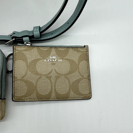 COACH BLUE AND BAIGE EMMA SATCHEL IN SIGNATURE CANVAS B1922-F31468 W WALLETS