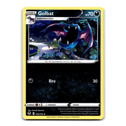 Golbat Uncommon SWSH12: Silver Tempest 104/195 NM