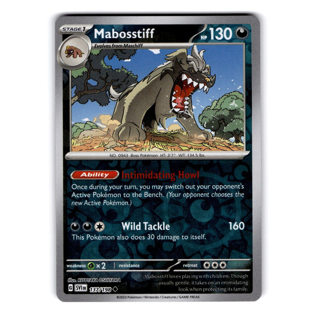 Mabosstiff - Uncommon SV01: Scarlet & Violet Base Set 137/198 NM