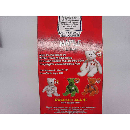 MAPLE THE BEAR-1996 MCDONALDS TY BEANIE BABY WITH RARE ERRORS 1993 OAKBROOK NIP
