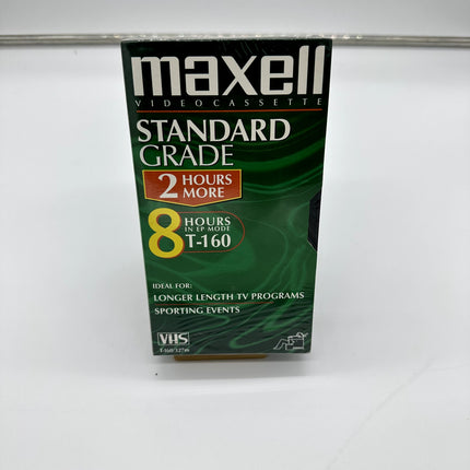 Lot of 1 Maxell 8 Hours VHS T-160 Standard Grade Video Cassette Tapes Sealed