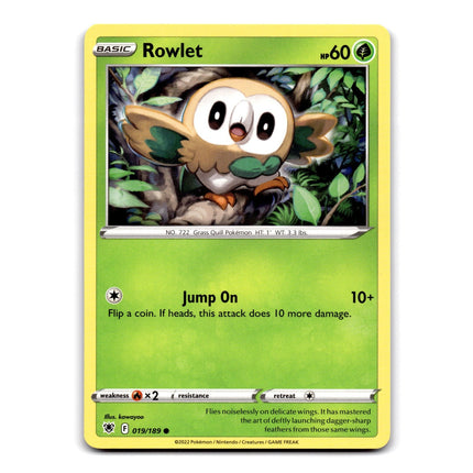 Rowlet Common SWSH10: Astral Radiance 019/189 NM