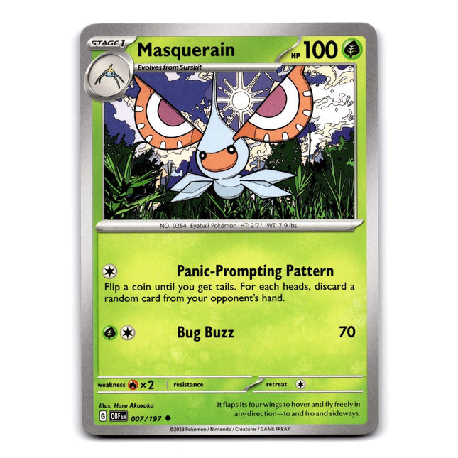 Masquerain Uncommon SV03: Obsidian Flames 007/197 NM