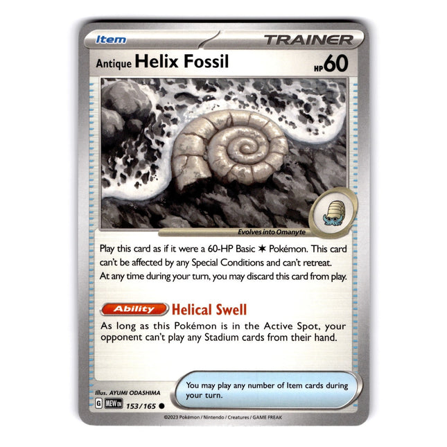 Antique Helix Fossil Common SV: Scarlet & Violet 151 153/165 NM