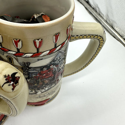 Lot Of 7 Collector Holiday Budweiser Beer Steins Ceramarte Clydesdale COA 80s 90