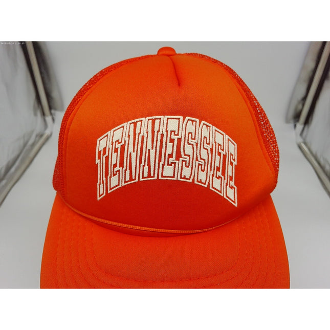 Vintage Youngan Trucker Hat Cap Tennessee Blaze Orange Foam Mesh Trucker Hunting