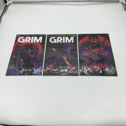 Lot Of 3 GRIM comic books, in dust covers issue #1 And #10 plus #10 varient art