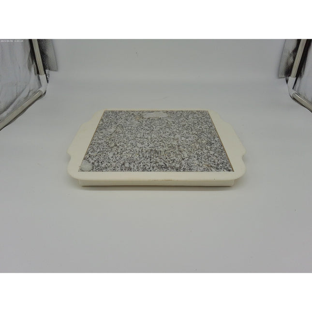 Hot Warming 7.75 Stone Plate with Cool Handles 10 x 9 Inches Microwaveable