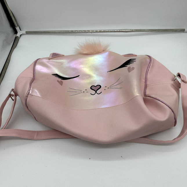pink princess cat kitty duffle travel bag rainbow zipper