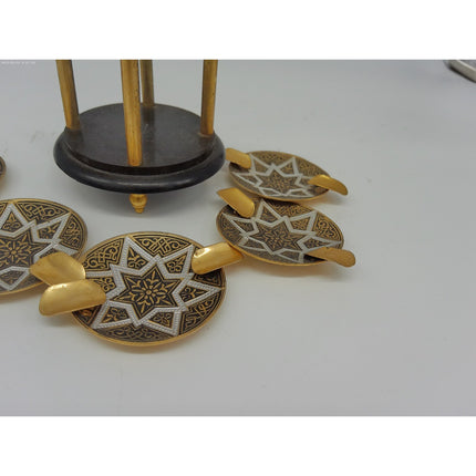 Set Of 5 Brass Vintage Personal Party Ashtrays Vintage Personal Small Ashtrays