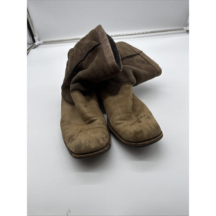 Women's UGG 5592 Brown Leather Brookfield Short Sheepskin Cuffable Boots US 8.5