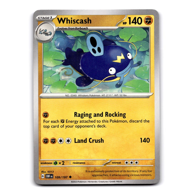 Whiscash Uncommon SV03: Obsidian Flames 109/197 NM