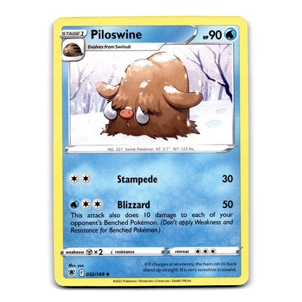 Piloswine Uncommon SWSH10: Astral Radiance 032/189 NM