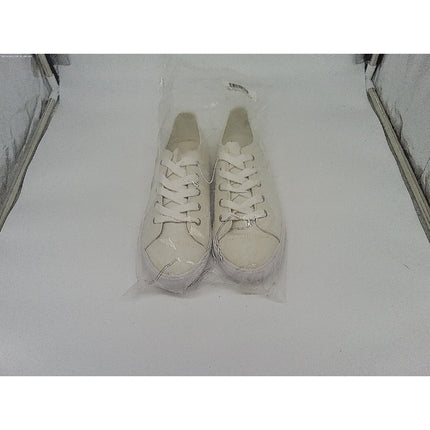 New Unisex Tennis Shoes Casual Low Sneaker White Canvas Lace Up Sz 10w/8m