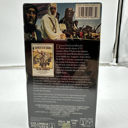 Lawrence of Arabia - Peter O Toole (VHS, 1993) New Sealed