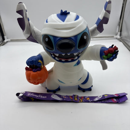 2025 Disney Parks Stitch GLOW IN THE DARK Mummy Halloween Popcorn Bucket NEW