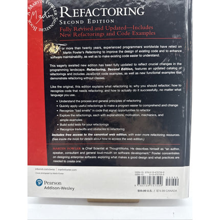 Refactoring : Improving the Design of Existing Code (2nd Edition)