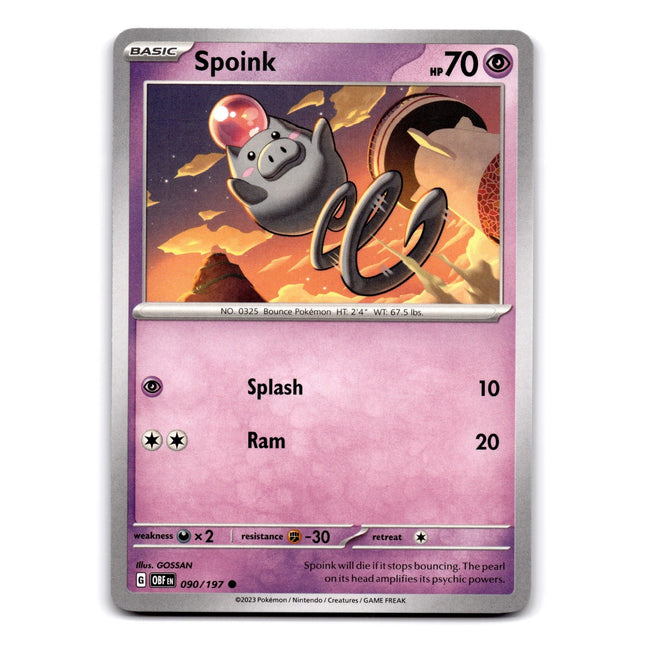 Spoink Common SV03: Obsidian Flames 090/197 NM