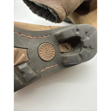 Women's UGG 5592 Brown Leather Brookfield Short Sheepskin Cuffable Boots US 8.5