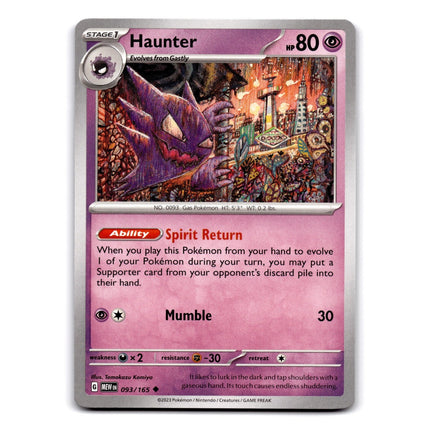 Haunter Uncommon SV: Scarlet & Violet 151 093/165 NM