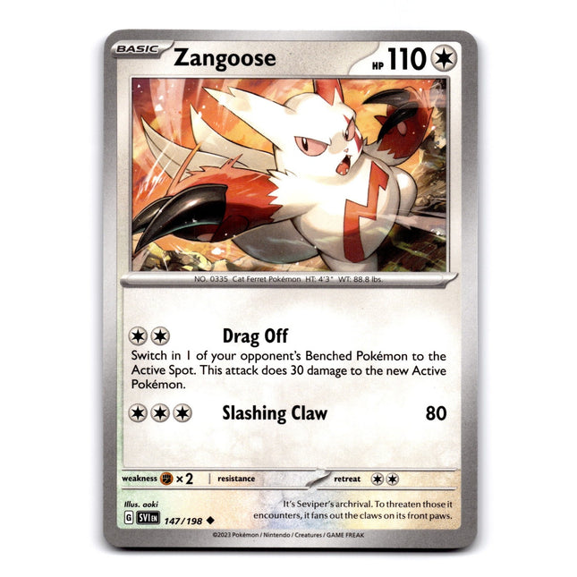 Zangoose Uncommon SV01: Scarlet & Violet Base Set 147/198 NM