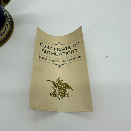 Lot Of 7 Collector Holiday Budweiser Beer Steins Ceramarte Clydesdale COA 80s 90