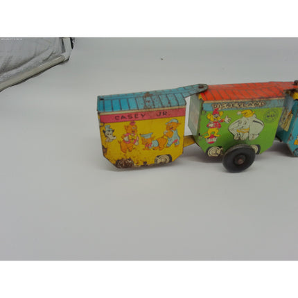 Vintage Marx Disneyland Express Tin Litho Toy Train Locomotive Disney Characters