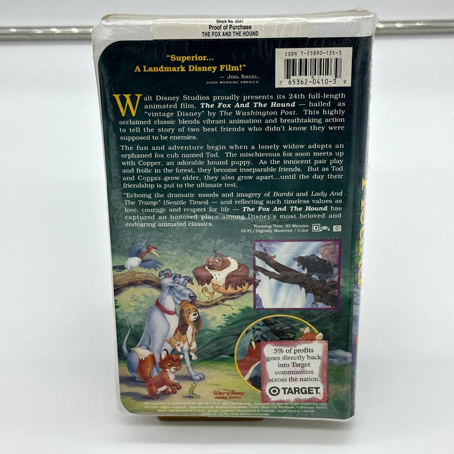 The Fox and the Hound. Walt Disney Classics. Black Diamond VHS. NEW Sealed.