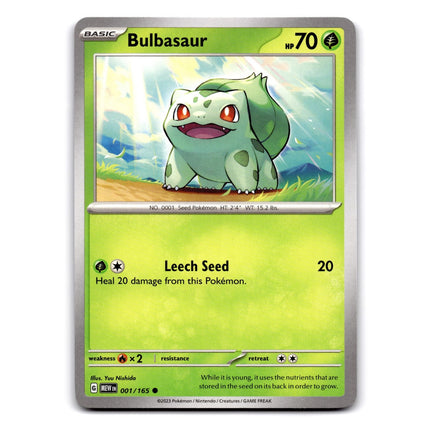 Bulbasaur Common SV: Scarlet & Violet 151 001/165 NM