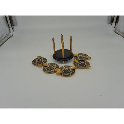 Set Of 5 Brass Vintage Personal Party Ashtrays Vintage Personal Small Ashtrays