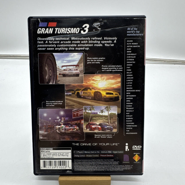 Grand Turismo 3 A-spec (Sony PlayStation 2) PS2, Complete, CIB, Tested