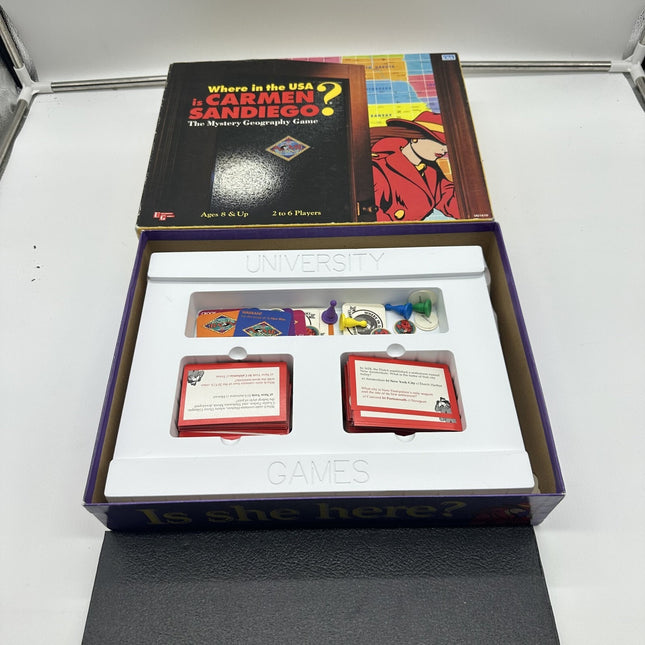 1993 Where in the USA is Carmen Sandiego? Board Game COMPLETE University Games