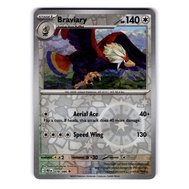 Braviary Uncommon SV: Black Bolt 078/086 NM