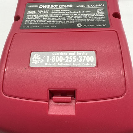 Nintendo Game Boy Color Handheld Game Console - Berry Pink Red - Tested & Works