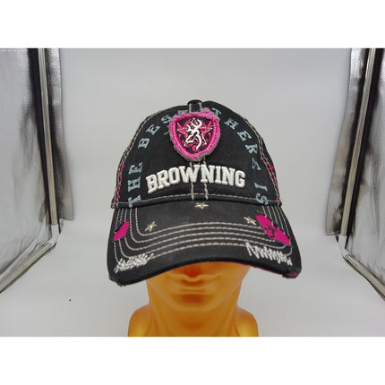 Vintage Ducks Browning Hat Cap 1990s Black hook and loop Embroidered Hunting