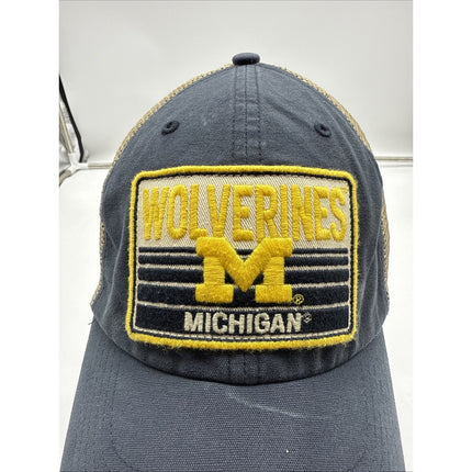 MICHIGAN WOLVERINES BLUE TRUCKER MESH HAT MVP AUTHENTIC NCAA FOOTBALL Vintage