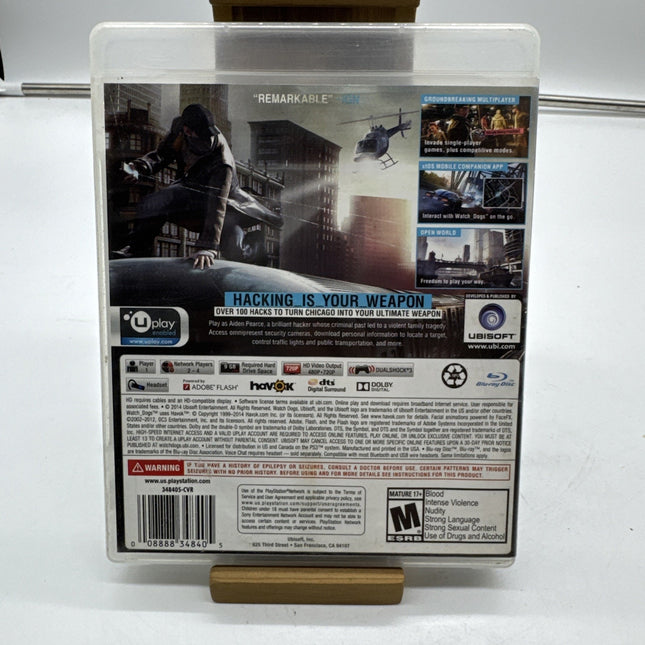 Watch Dogs Sony PlayStation 3 PS3 Exclusive Edition game No Manual