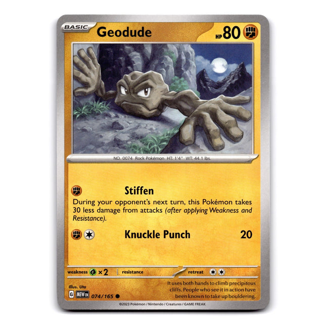 Geodude Common SV: Scarlet & Violet 151 074/165 NM